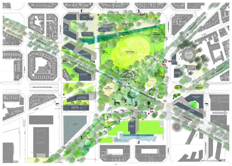 Greening Plaza De Les Glories